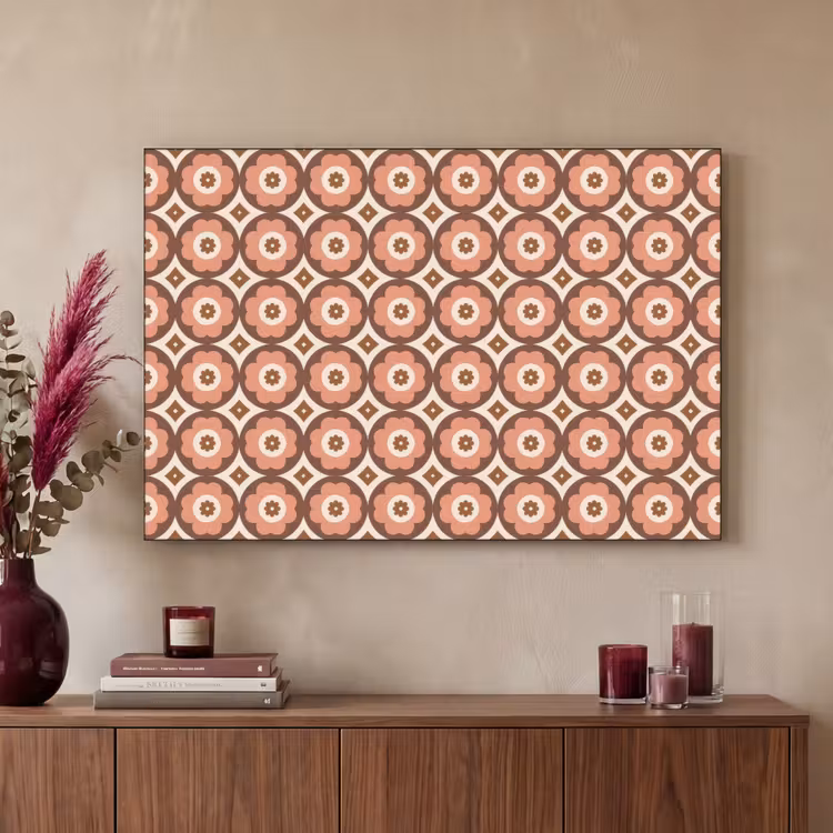 Art Frame - Bloemvormen - Patroon - Roze - Vintage — 3