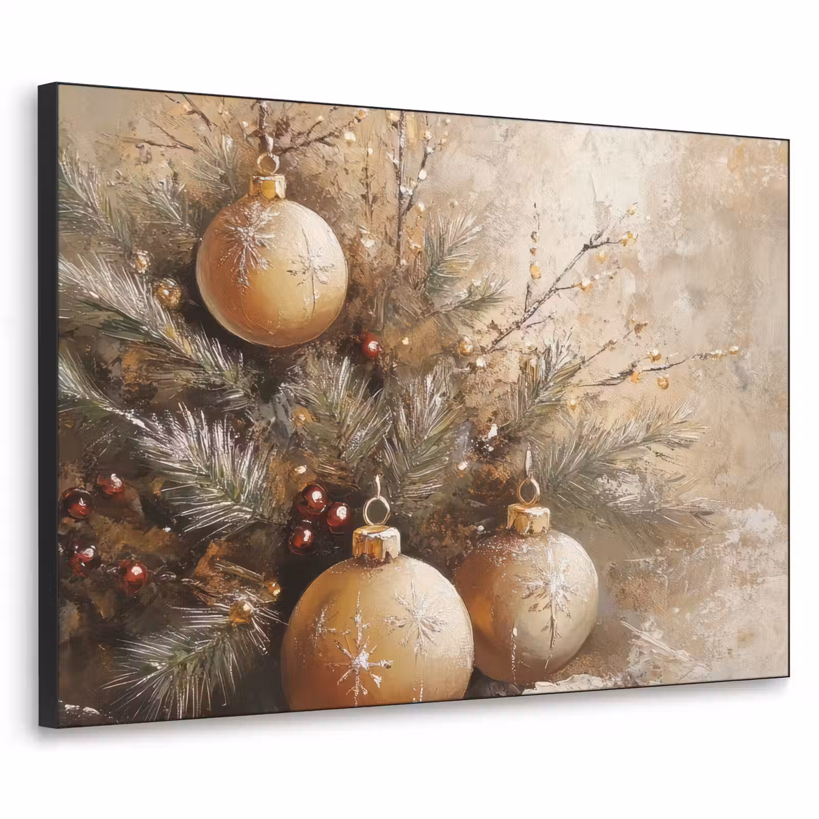 Art Frame - Kerst - Kerstballen - Beige - Goud — 1