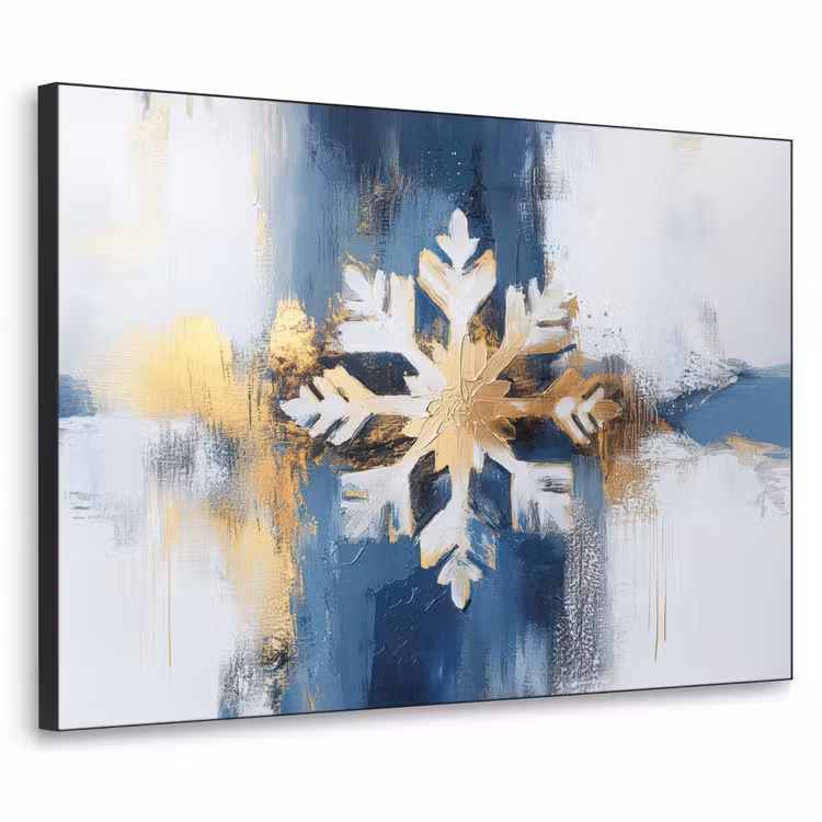 Art Frame - Abstract - Winter - Sneeuwvlok - Sneeuw - Goud — 1