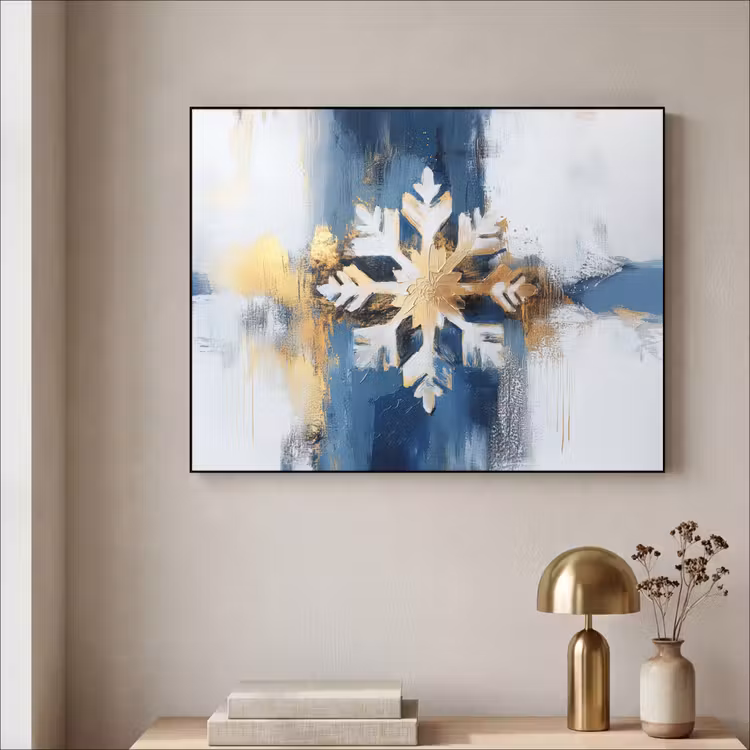 Art Frame - Abstract - Winter - Sneeuwvlok - Sneeuw - Goud — 5