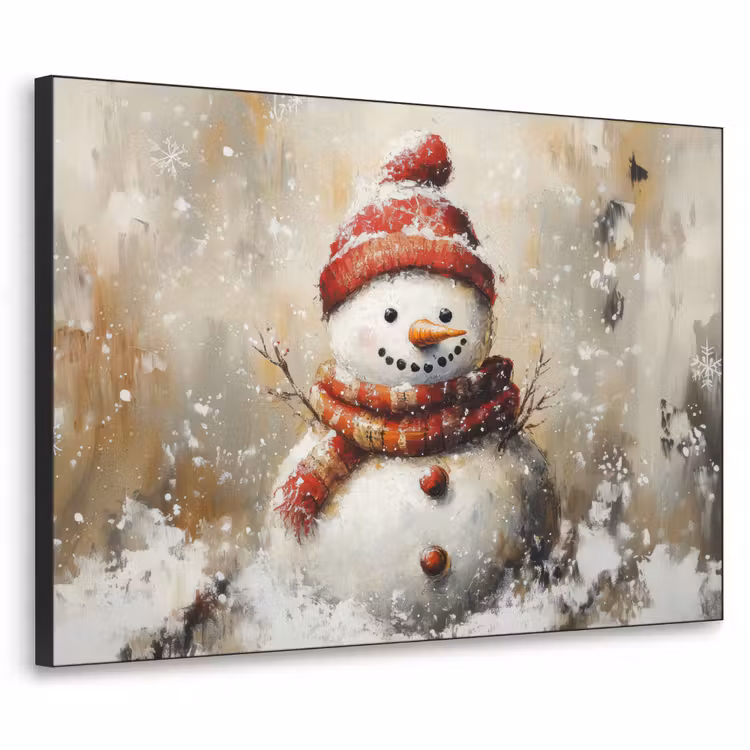 Art Frame - Sneeuwpop - Winter - Sneeuw - Beige — 1