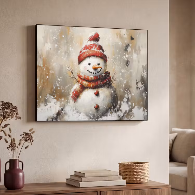 Art Frame - Sneeuwpop - Winter - Sneeuw - Beige — 7