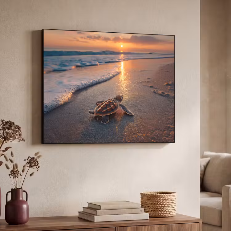 Art Frame - Schildpad - strand - Zonsondergang — 7