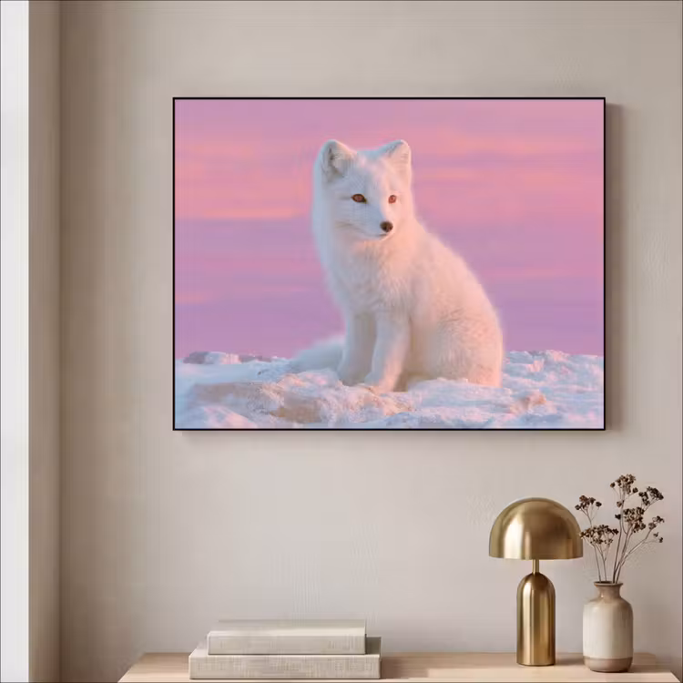 Art Frame - Poolvos - Sneeuw - Roze — 5