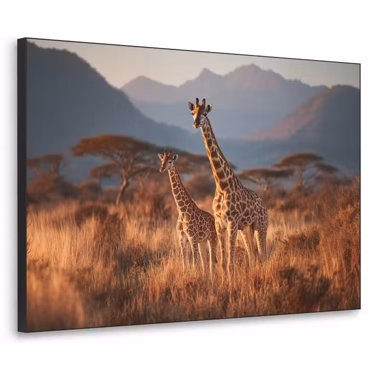 Art Frame - Giraffen - Hoog gras - Acaciabomen — 1