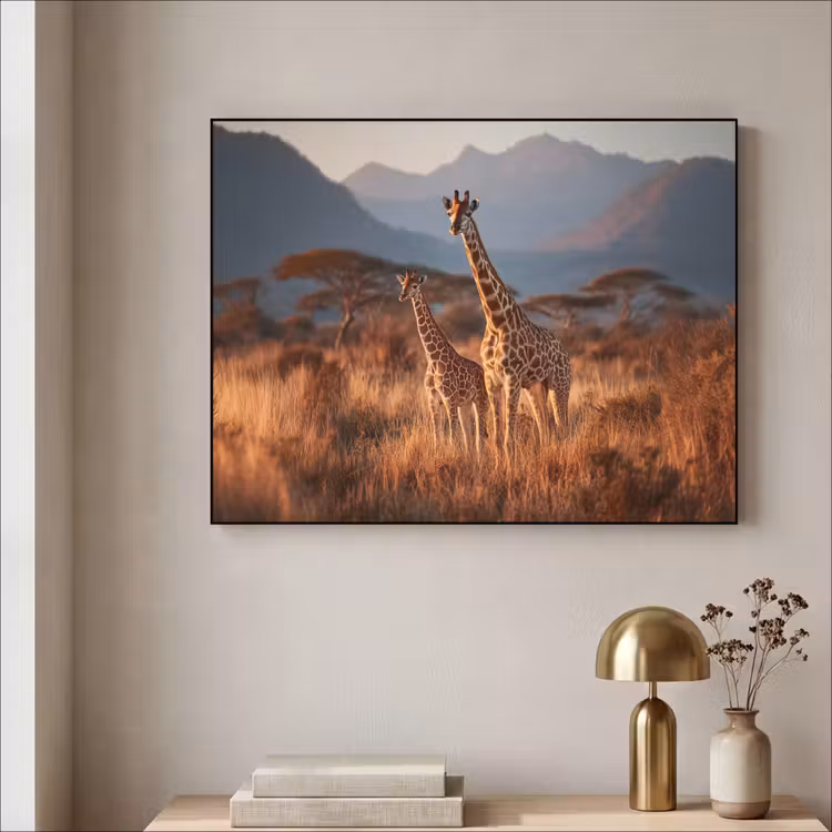 Art Frame - Giraffen - Hoog gras - Acaciabomen — 5