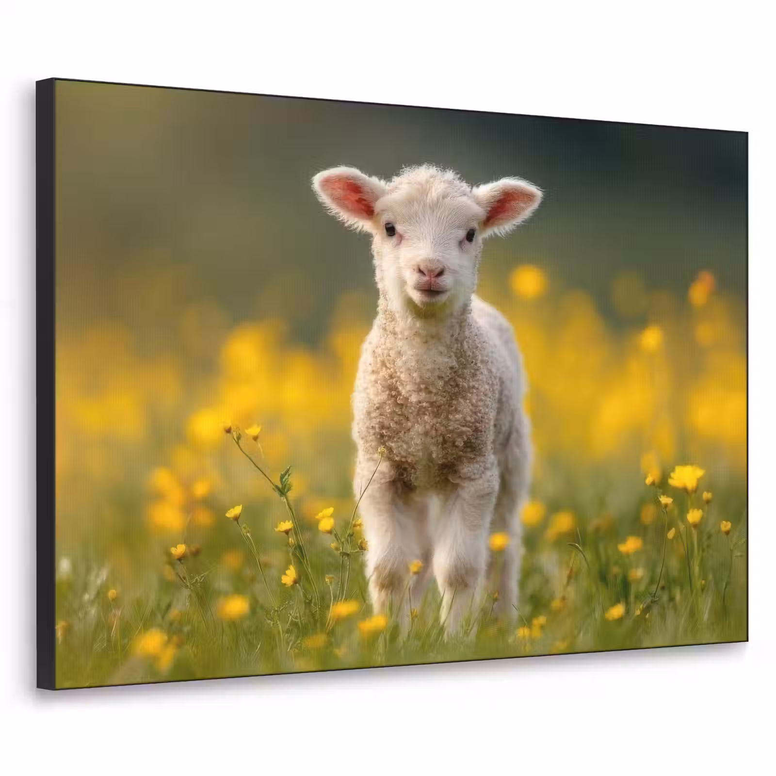 Art Frame - Lammetje - Gras - Bloemen - Geel — 1