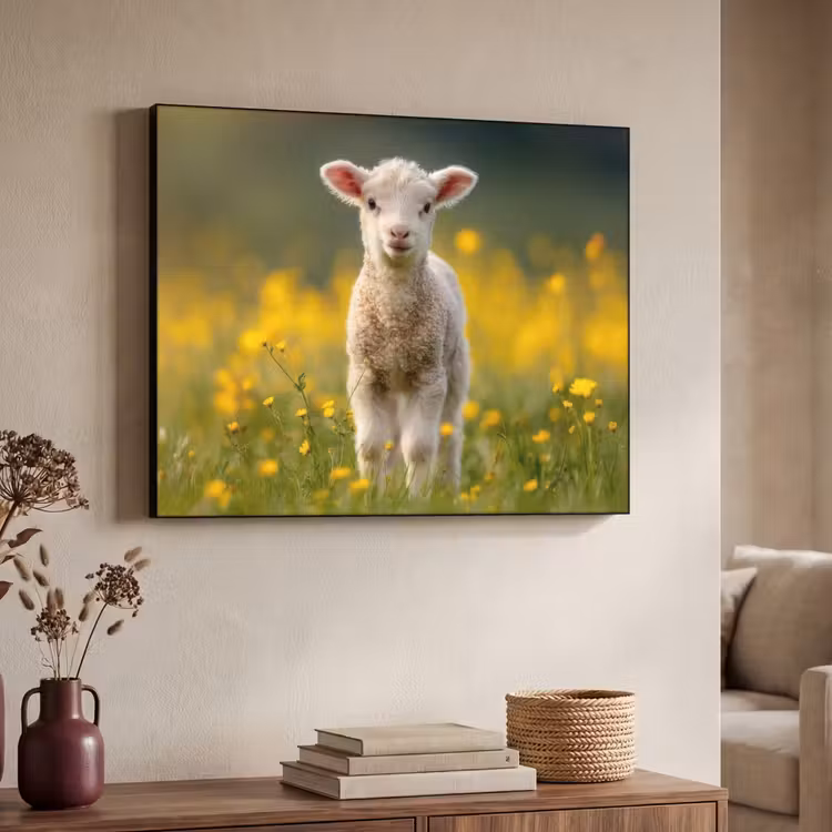Art Frame - Lammetje - Gras - Bloemen - Geel — 7