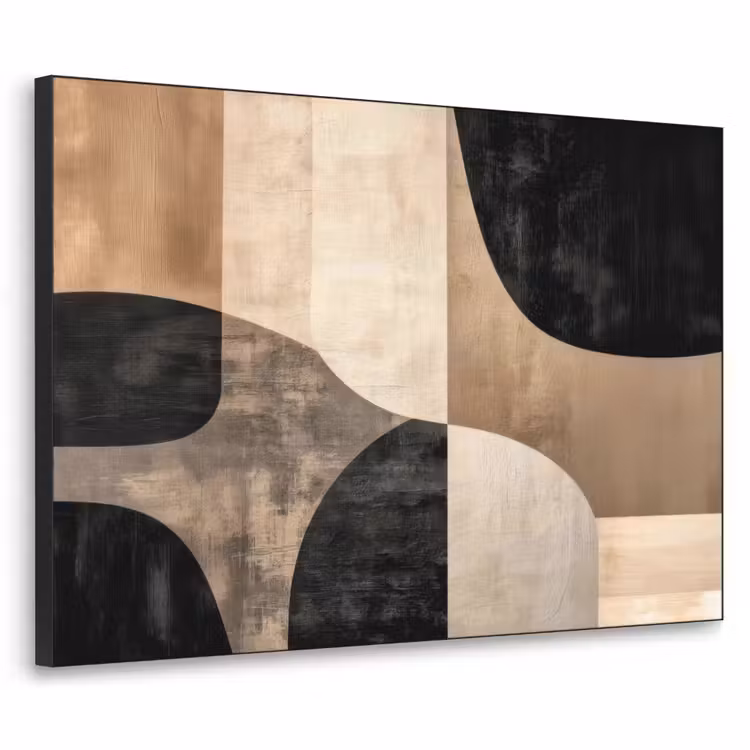 Art Frame - Abstract - Vlakken - Zwart - Rond — 1