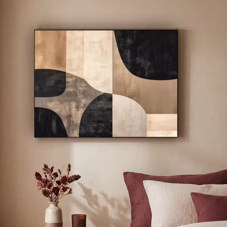 Art Frame - Abstract - Vlakken - Zwart - Rond — 3