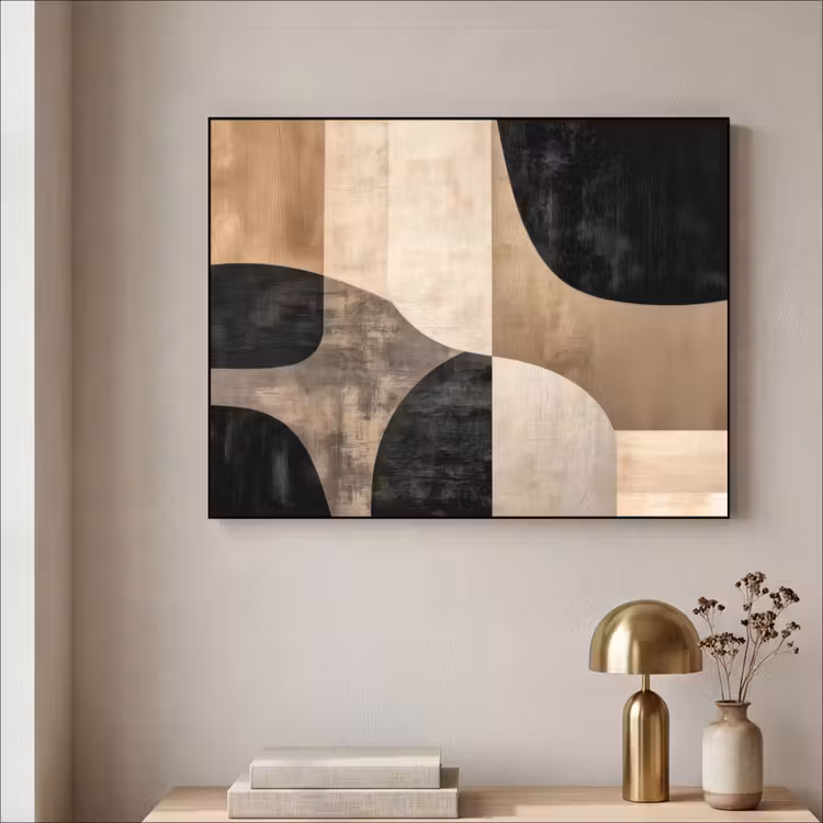 Art Frame - Abstract - Vlakken - Zwart - Rond — 5