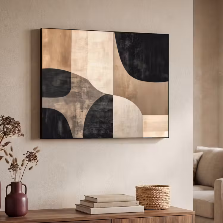 Art Frame - Abstract - Vlakken - Zwart - Rond — 7
