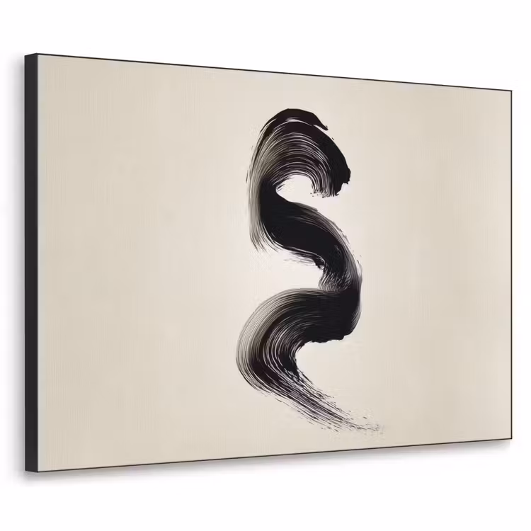 Art Frame - Penseelstreek - Zwart - Minimalistisch — 1