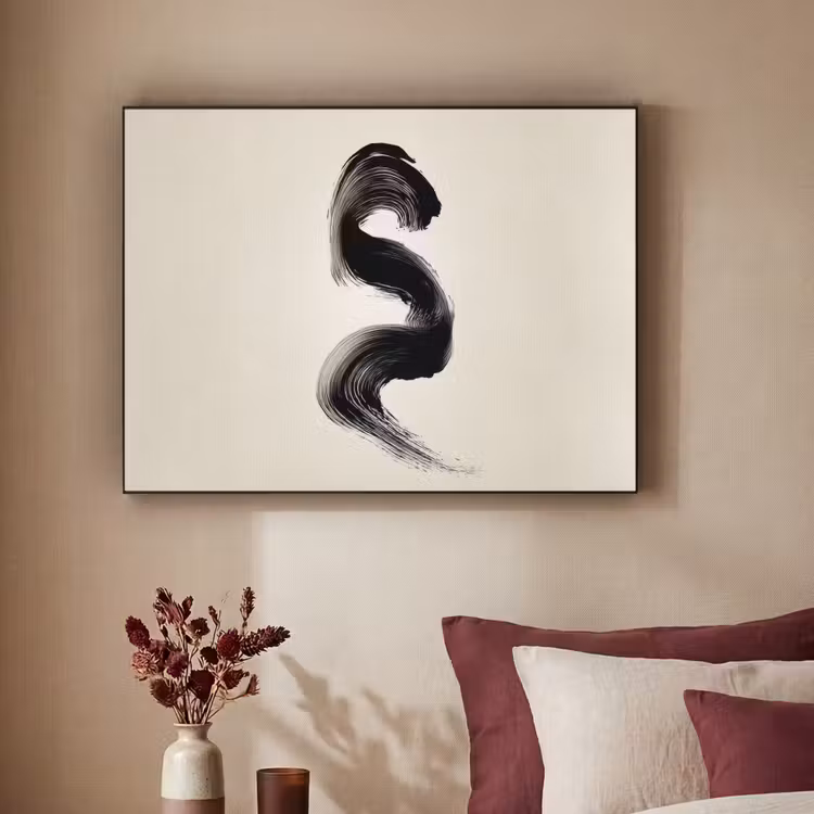 Art Frame - Penseelstreek - Zwart - Minimalistisch — 3