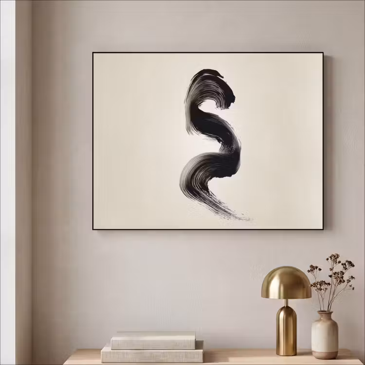 Art Frame - Penseelstreek - Zwart - Minimalistisch — 5