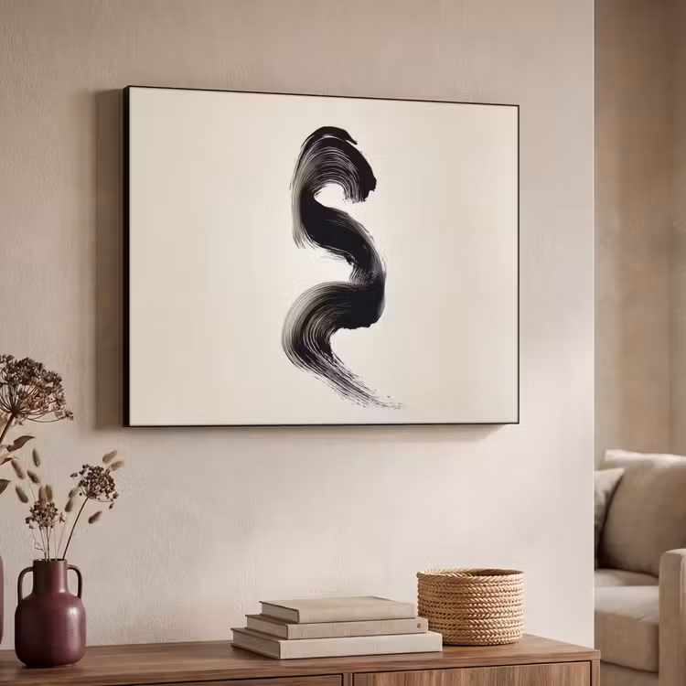 Art Frame - Penseelstreek - Zwart - Minimalistisch — 7