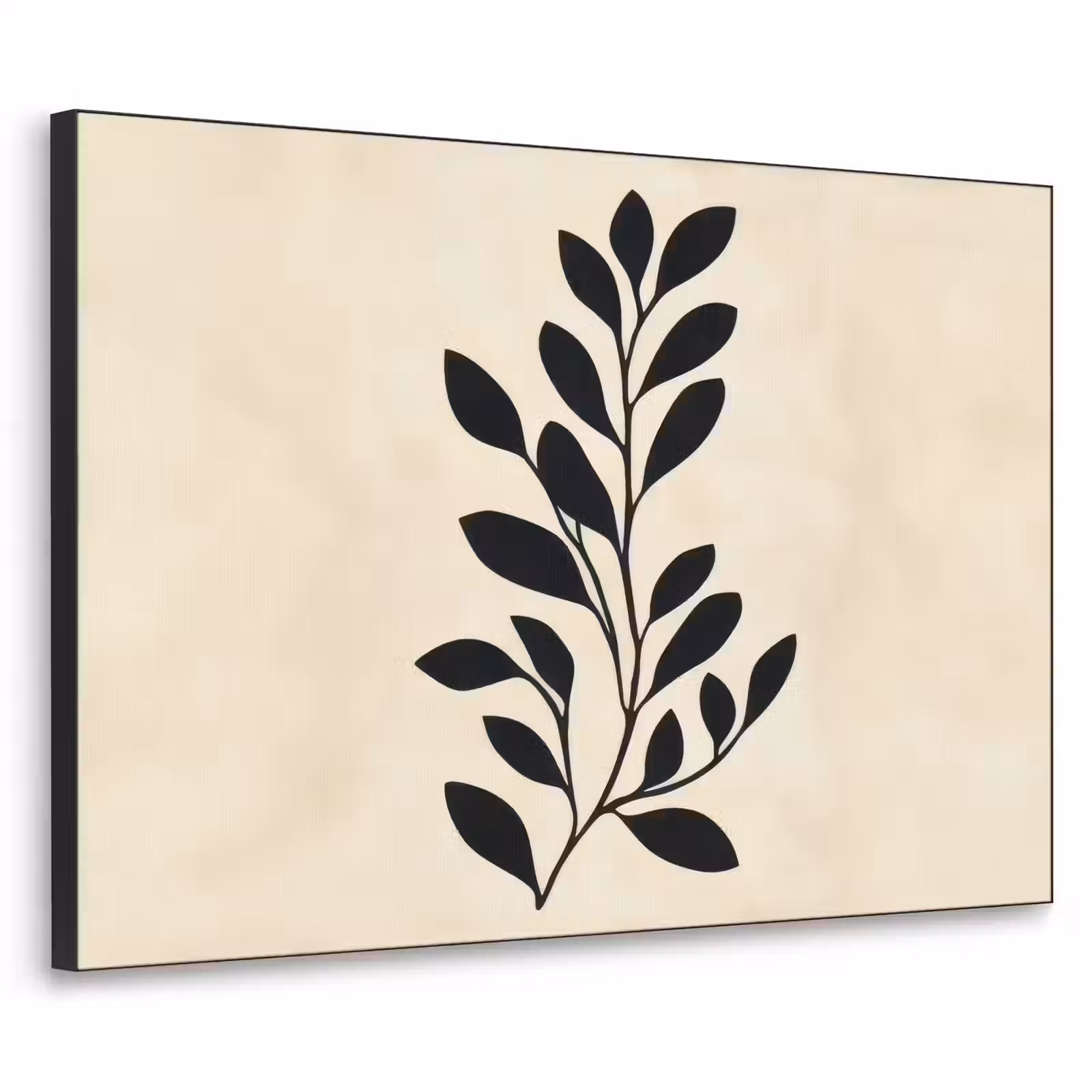 Art Frame - Minimalistisch - Tak - Bladeren - Zwart — 1