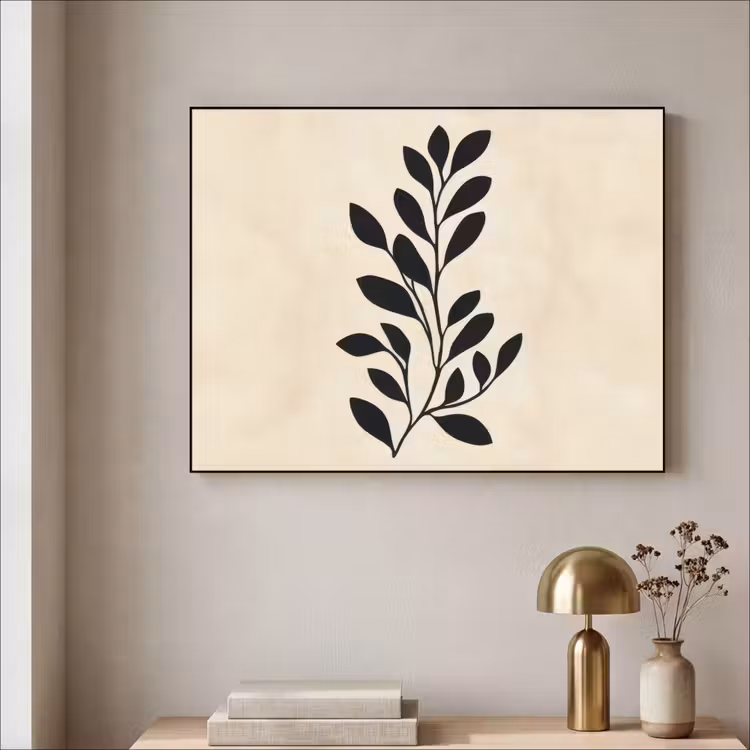 Art Frame - Minimalistisch - Tak - Bladeren - Zwart — 5