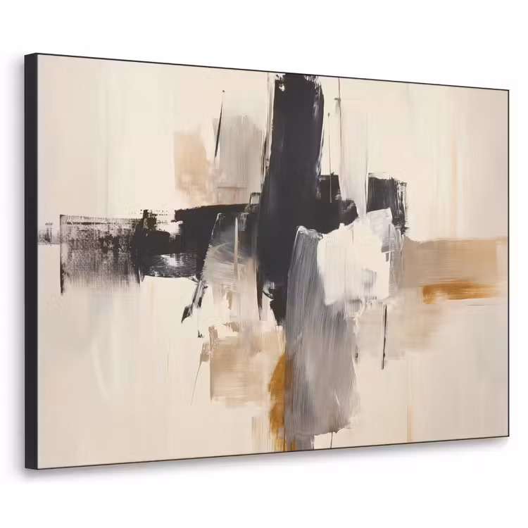 Art Frame - Penseelstreken - Ruw - Abstract - Beige — 1