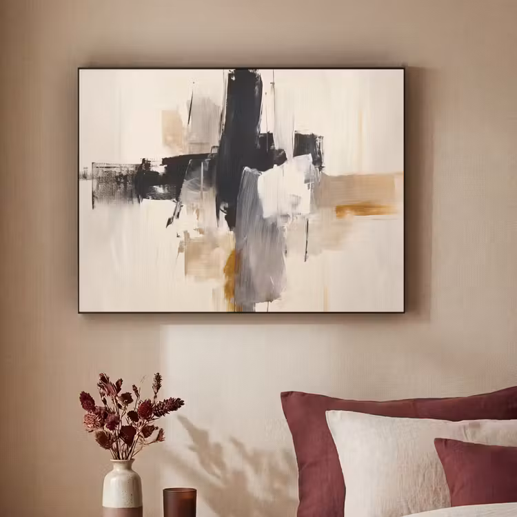 Art Frame - Penseelstreken - Ruw - Abstract - Beige — 3