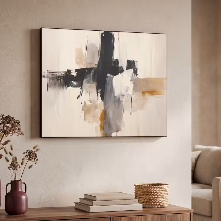Art Frame - Penseelstreken - Ruw - Abstract - Beige — 7