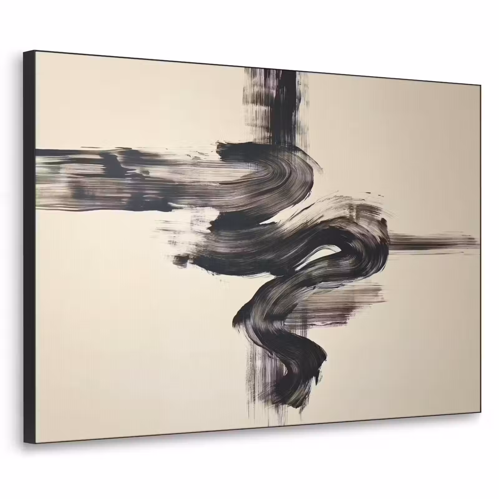 Art Frame - Golven - Penseelstreken - Beige - Minimalistisch — 1