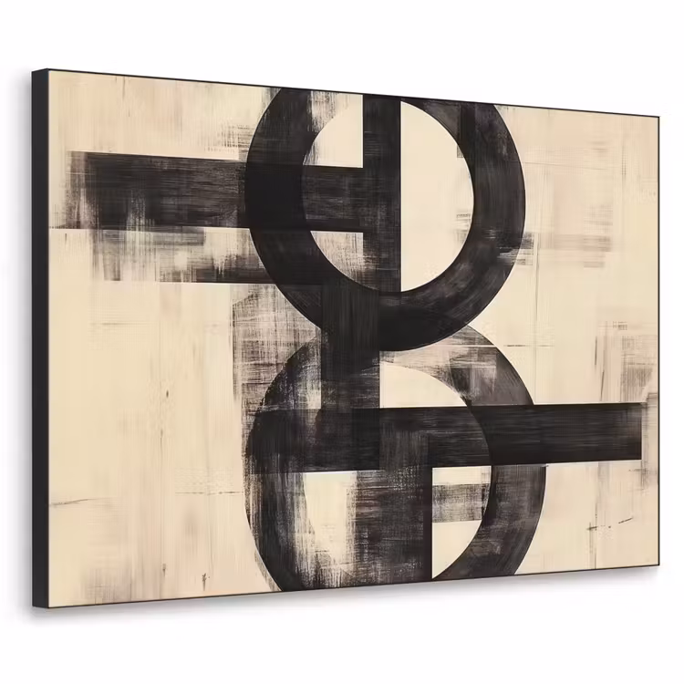 Art Frame - Cirkels - Balken - Zwart - Abstract — 1