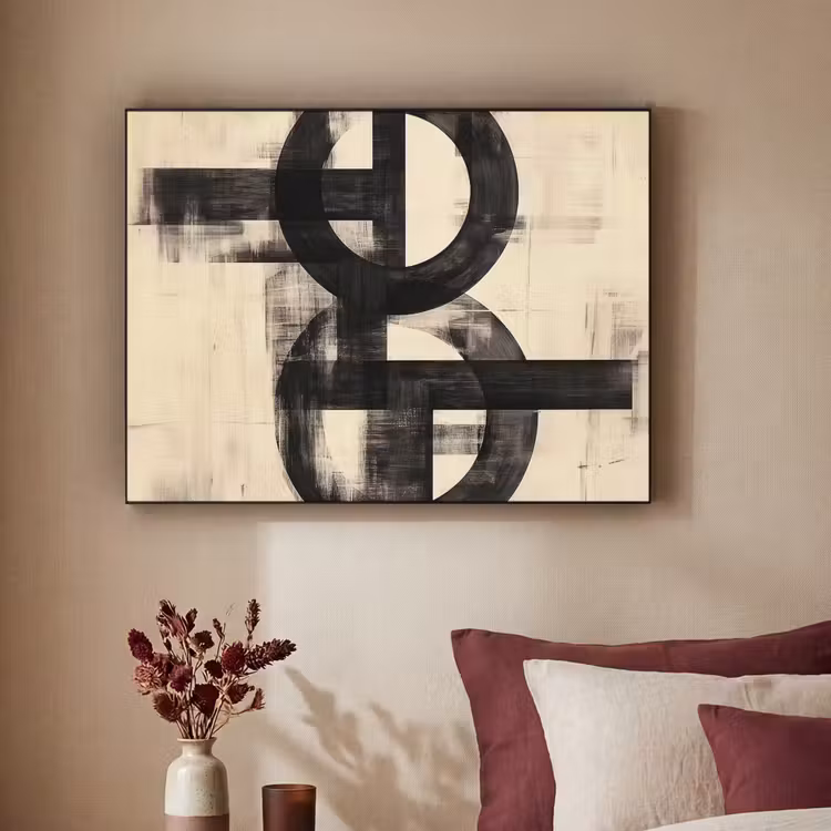 Art Frame - Cirkels - Balken - Zwart - Abstract — 3