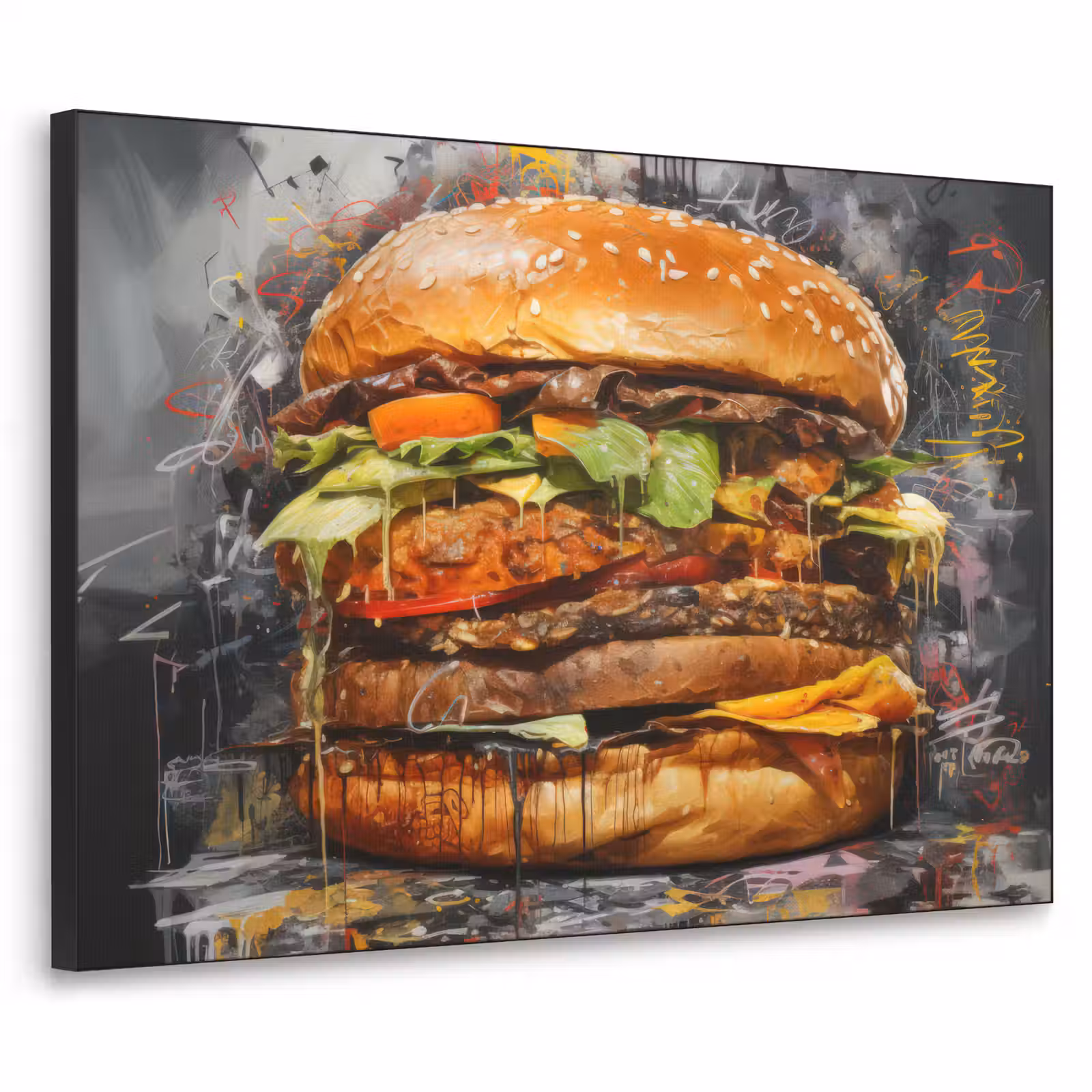 Art Frame - Burger - Eten - Kunst - Grijs - Graffiti — 1