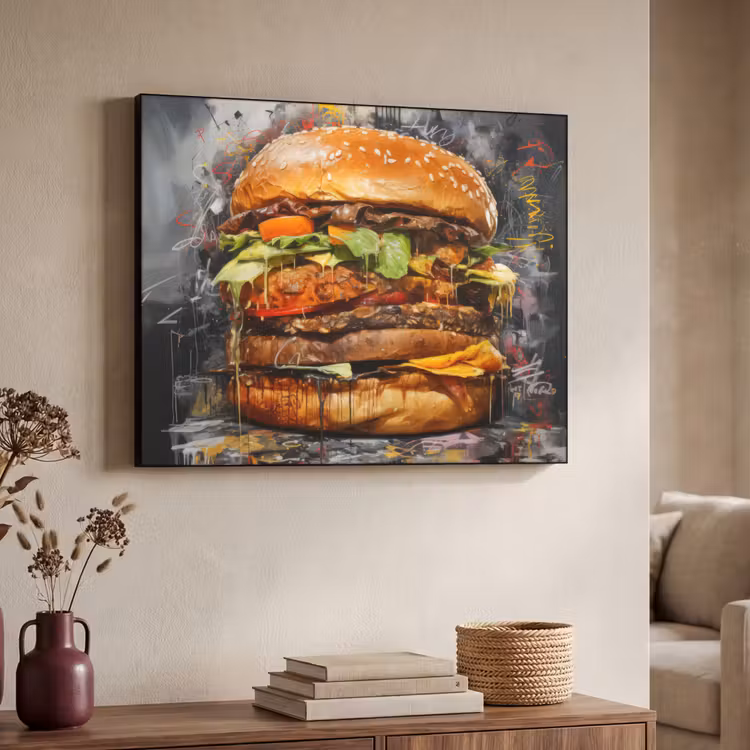 Art Frame - Burger - Eten - Kunst - Grijs - Graffiti — 7