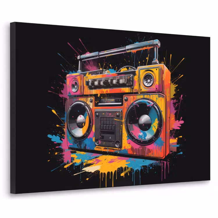 Art Frame - Radio - Graffiti - Box - Kleuren - Zwart — 1