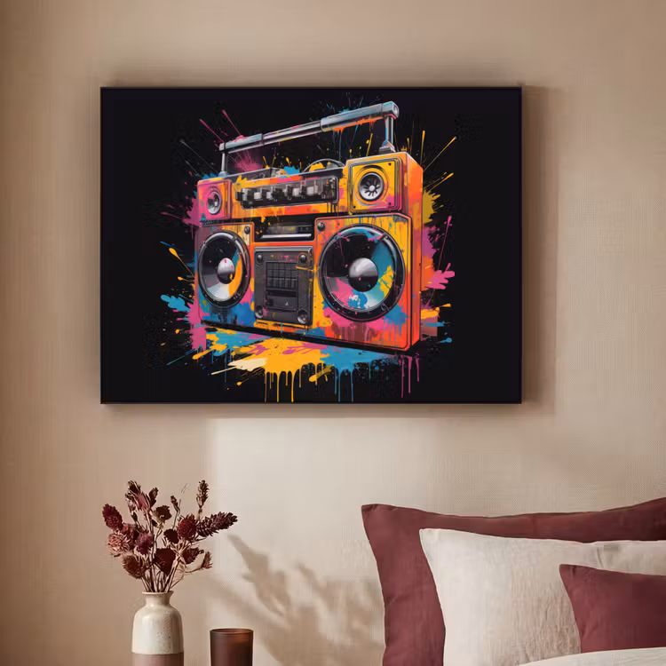Art Frame - Radio - Graffiti - Box - Kleuren - Zwart — 3