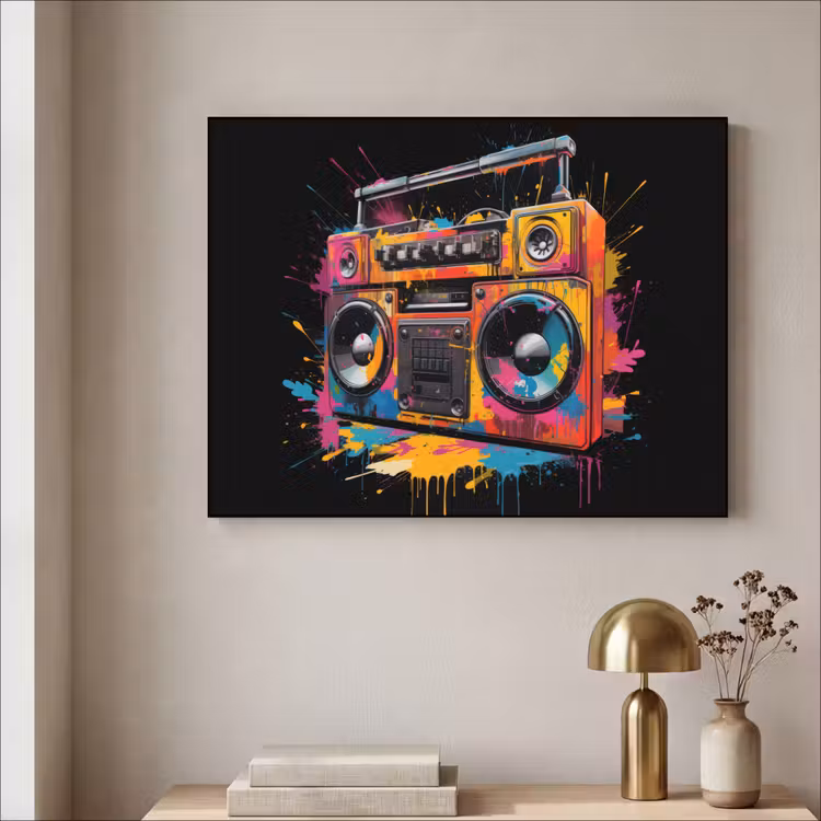 Art Frame - Radio - Graffiti - Box - Kleuren - Zwart — 5