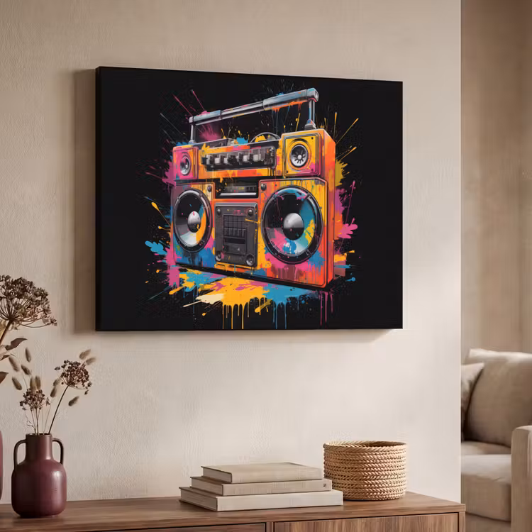 Art Frame - Radio - Graffiti - Box - Kleuren - Zwart — 7
