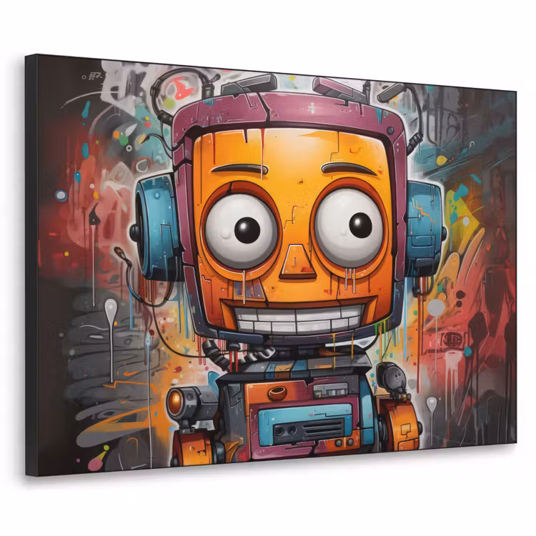 Art Frame - Robot - Graffiti - Oranje - Kleuren — 1