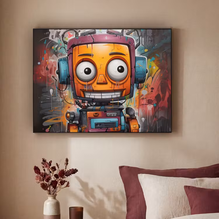 Art Frame - Robot - Graffiti - Oranje - Kleuren — 3