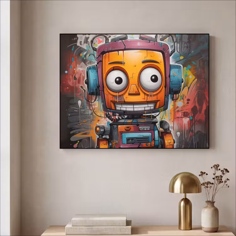 Art Frame - Robot - Graffiti - Oranje - Kleuren — 5