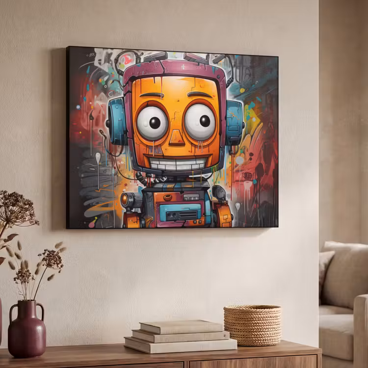 Art Frame - Robot - Graffiti - Oranje - Kleuren — 7