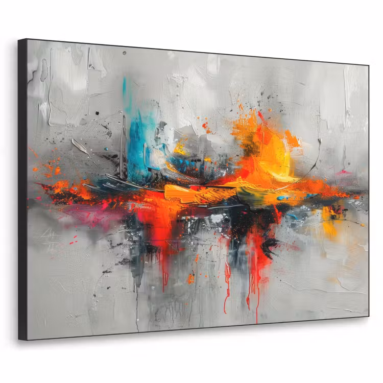 Art Frame - Modern - Oranje - Grijs - Kunst — 1