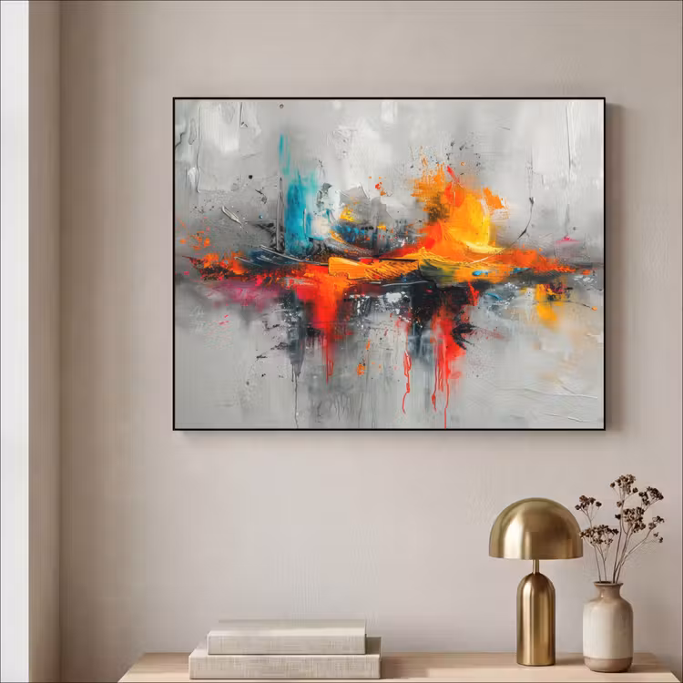 Art Frame - Modern - Oranje - Grijs - Kunst — 5