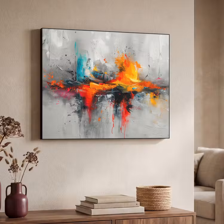 Art Frame - Modern - Oranje - Grijs - Kunst — 7