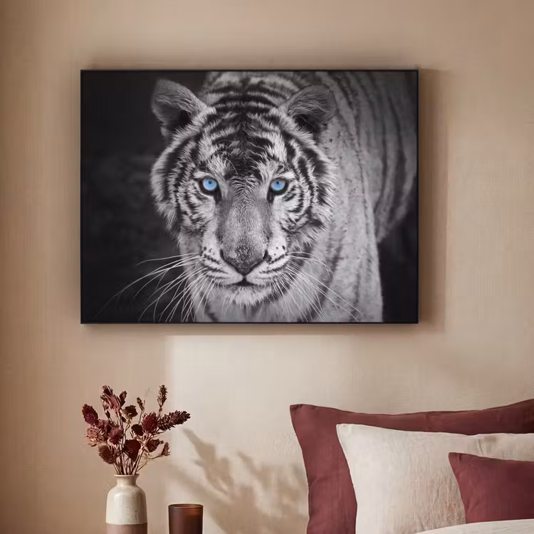 Art Frame - Tijger - Dier - Zwart - Blauw - Modern — 3