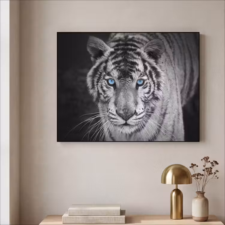 Art Frame - Tijger - Dier - Zwart - Blauw - Modern — 5
