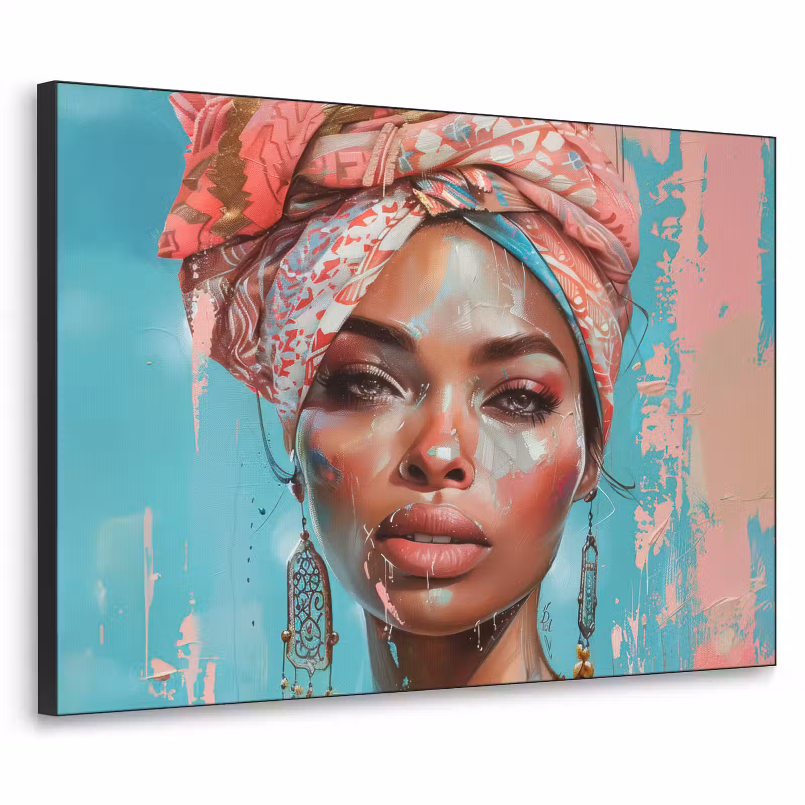 Art Frame - Vrouw - Portret - Blauw - Roze - Modern — 1