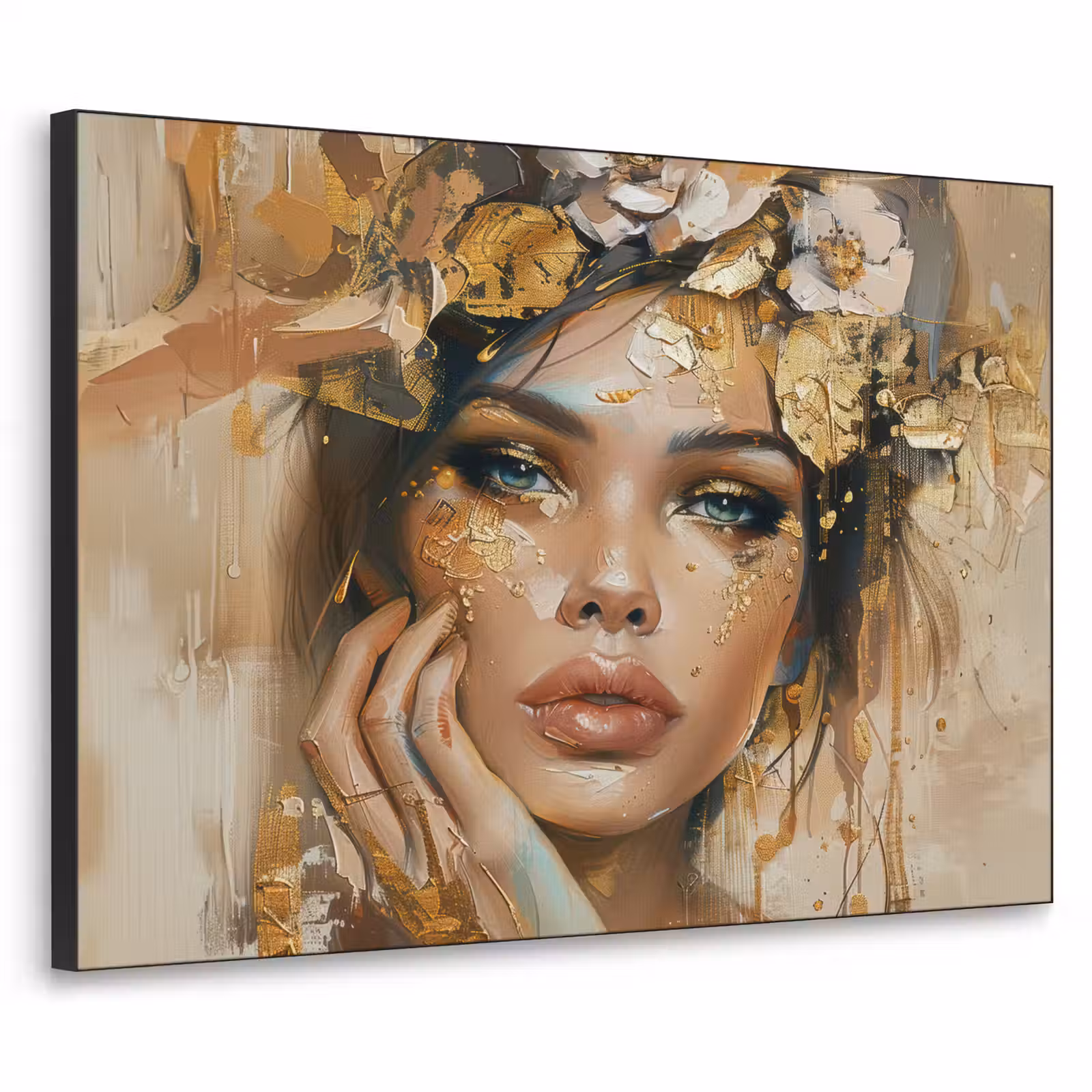 Art Frame - Vrouw - Bloemen - Goud - Portret — 1