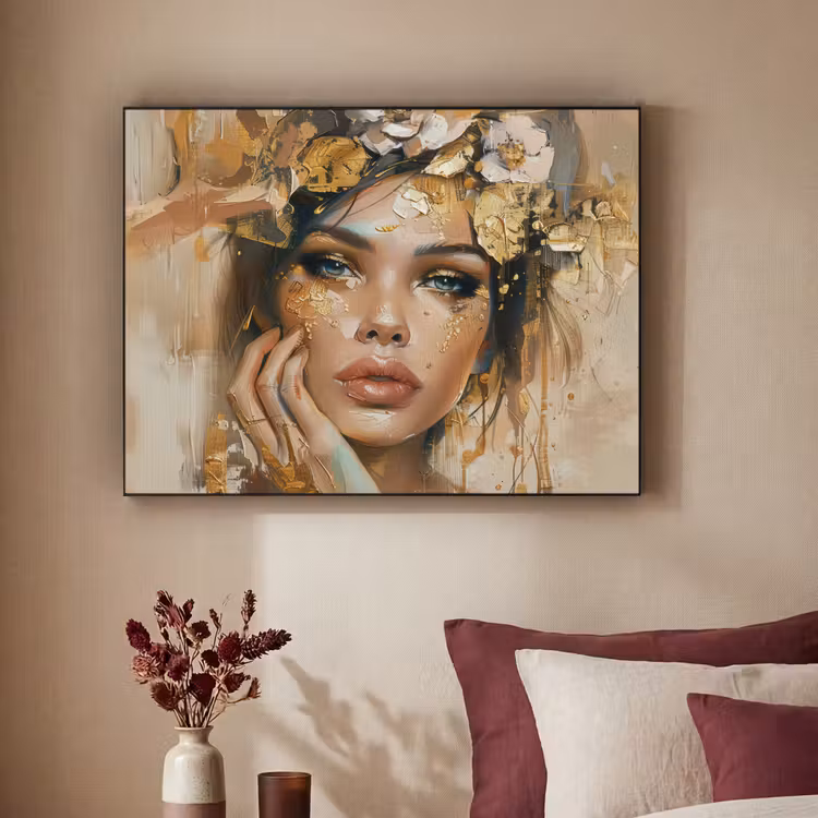 Art Frame - Vrouw - Bloemen - Goud - Portret — 3