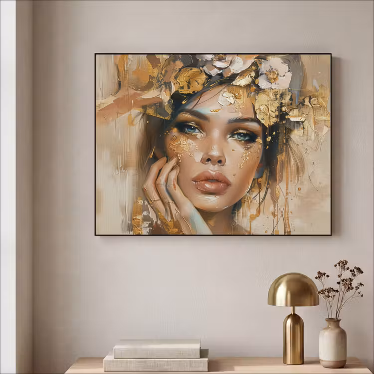 Art Frame - Vrouw - Bloemen - Goud - Portret — 5