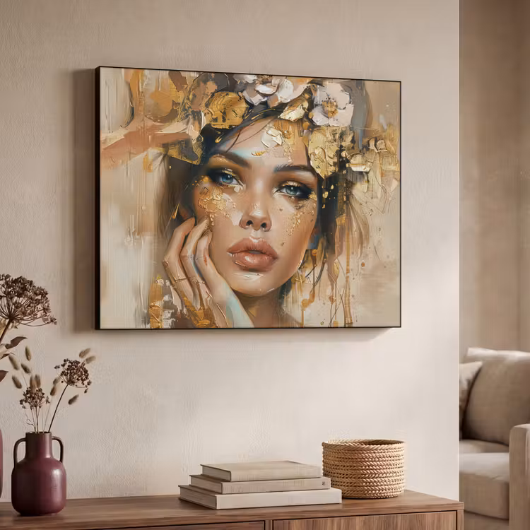 Art Frame - Vrouw - Bloemen - Goud - Portret — 7