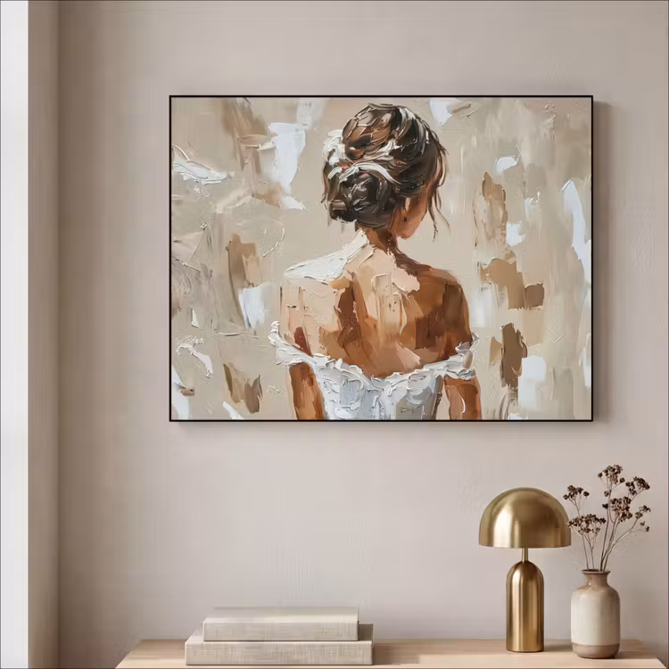Art Frame - Vrouw - Verf - Abstract - Beige - Modern — 5