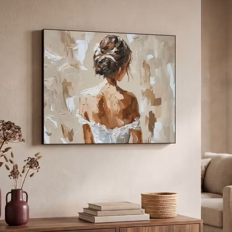 Art Frame - Vrouw - Verf - Abstract - Beige - Modern — 7